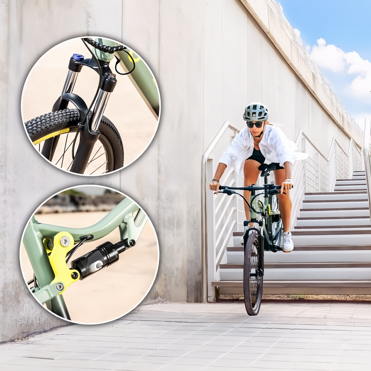 Bicicleta Mountain Millor eléctrica de montaña 27,5", con 90Km de autonomía , doble suspensión, cambio Shimano 18 velocidades y doble disco de freno hidráulico.