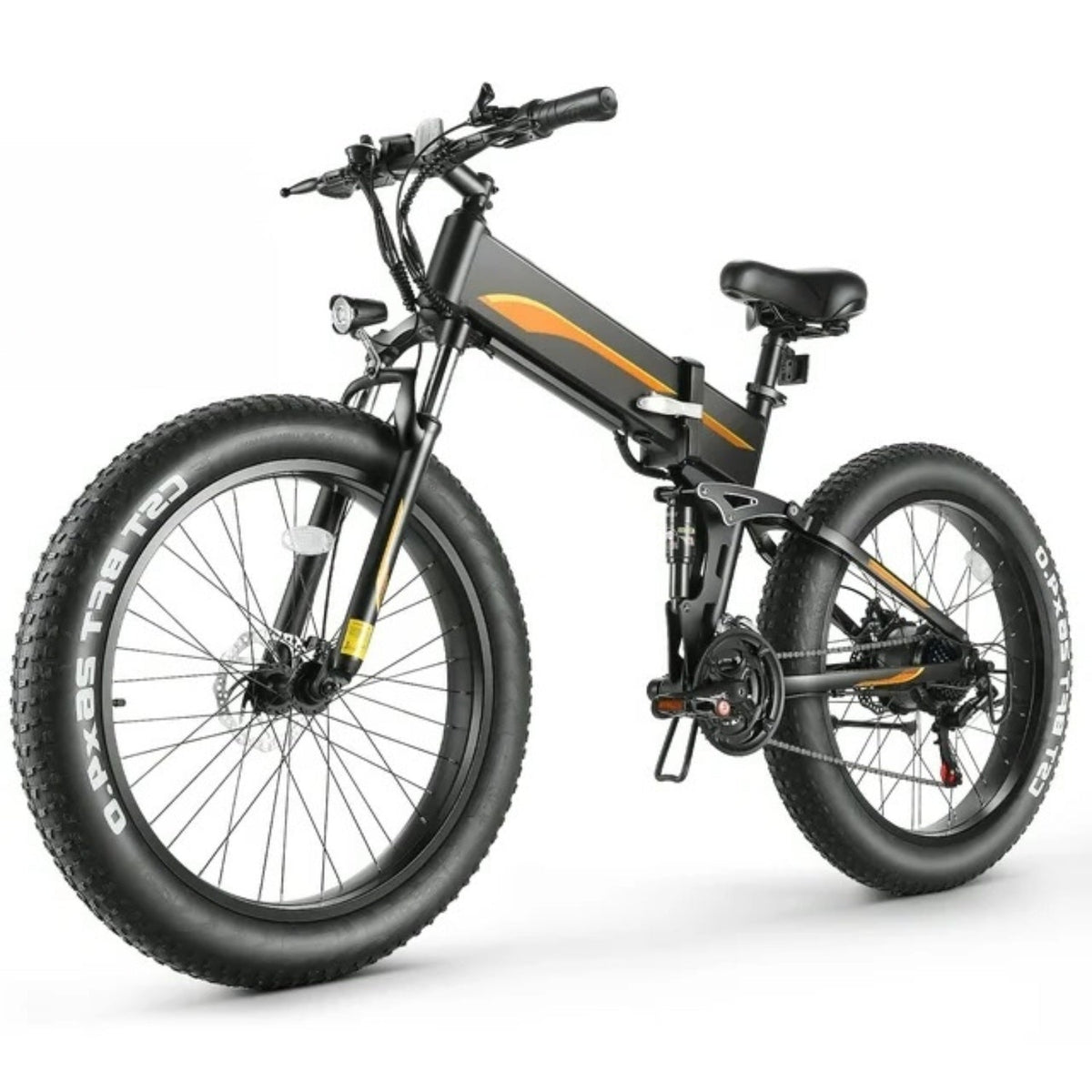 Funcid Electric Bike, 26"x4" Fat Tire Electric Bike for Adults 500W Ebike Foldable Adult Electric Mountain Bicycles with 48V 10Ah Battery, Lockable Suspension Fork, Shimano 21 Speed Gears