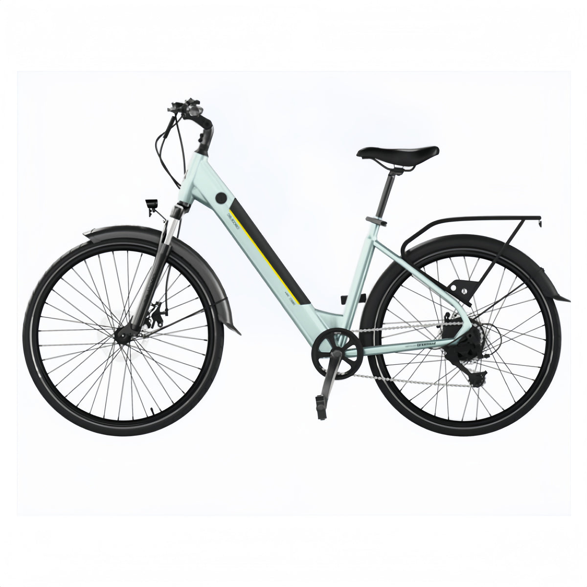 Urban E-Bike 28-Zoll-City-Elektrofahrrad mit 90 km Reichweite, Vorderradfederung, 7-Gang-Shimano-Schaltung und doppelten Scheibenbremsen.