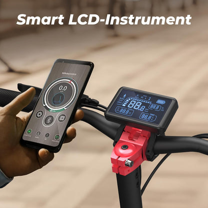 JAYSIMXIN Leistungsstarker Elektroroller für Erwachsene, 10 Zoll Geländegängiger E-Scooter, Intelligente App, 52V 33Ah Lithiumbatterie, 130 km Reichweite, 4-5 Stunden Ladezeit.