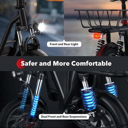 iScooter Electric Scooter with Seat, 37/21 Miles Long Range & 28/19/15.6 MPH Top Speed, 14"/12"/10" Pneumatic Tire, Height Adjustable Seat...